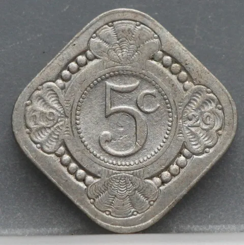 5 Cent 1929 — Stuiver Wilhelmina Cupronikkel