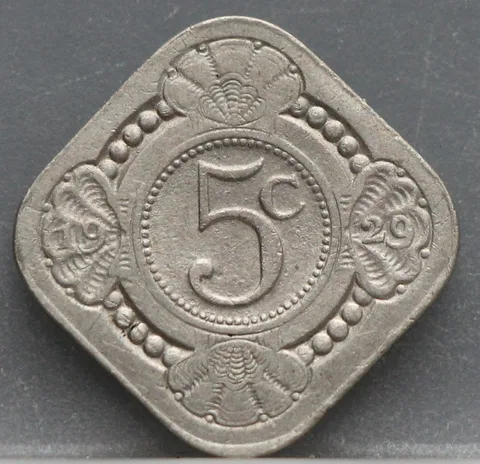 5 Cent 1929 — Stuiver Wilhelmina Cupronikkel