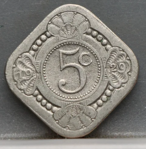 5 Cent 1929 — Stuiver Wilhelmina Cupronikkel