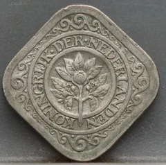 5 Cent 1929 — Stuiver Wilhelmina Cupronikkel achterzijde