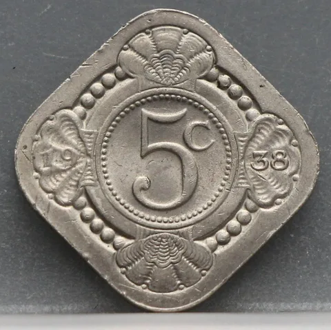 5 Cent 1938 — Stuiver Wilhelmina Cupronikkel