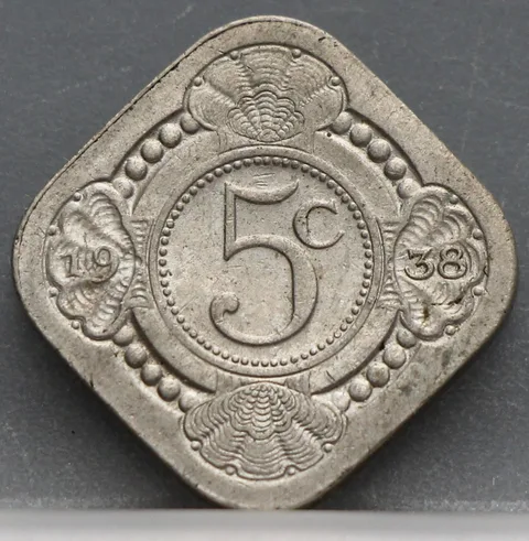 5 Cent 1938 — Stuiver Wilhelmina Cupronikkel