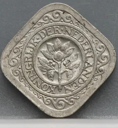 5 Cent 1938 — Stuiver Wilhelmina Cupronikkel achterzijde