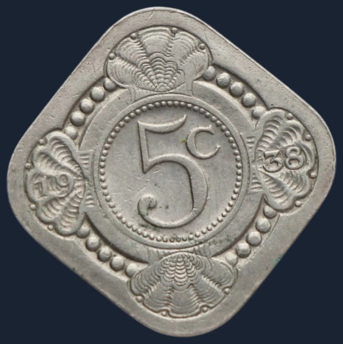 5 Cent 1938 — Stuiver Wilhelmina Cupronikkel