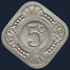 5 Cent 1938 — Stuiver Wilhelmina Cupronikkel