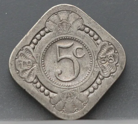 5 Cent 1938 — Vierkante Stuiver Cupro-Nikkel