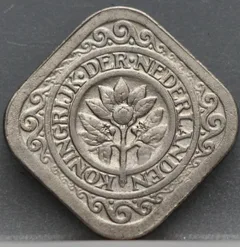 5 Cent 1939 — Vierkante Stuiver Cupronikkel achterzijde