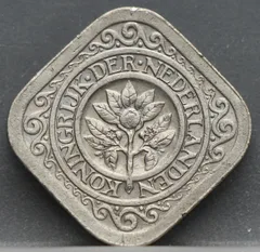 5 Cent 1939 — Vierkante Stuiver Cupronikkel achterzijde