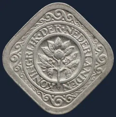 5 Cent 1939 — Vierkante Stuiver Wilhelmina Cupronikkel