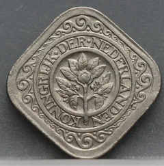 5 Cent 1940 — Stuiver Wilhelmina Cupronikkel achterzijde