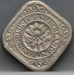 5 Cent 1940 — Stuiver Wilhelmina Cupronikkel achterzijde