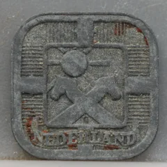 5 Cent 1941 Nederland — Zink (Vierkant) achterzijde