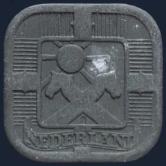 5 Cent 1941 Nederland — Zink (Vierkant)