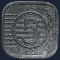 5 Cent 1943 Nederland Zink
