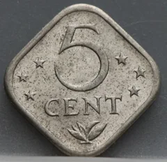 5 Cent 1974 Nederlandse Antillen — Cupronikkel voorzijde