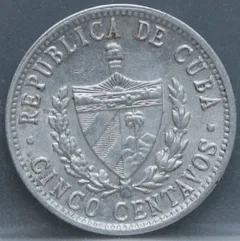 5 Centavos 1972 Cuba — Aluminium achterzijde
