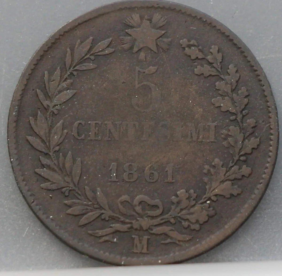 5 Centesimi 1861 (M) Italië — Koper voorzijde