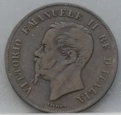 5 Centesimi 1861 (M) Italië — Koper achterzijde