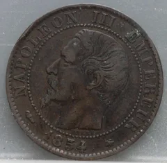 5 Centimes 1854 (BB) Frankrijk voorzijde