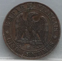 5 Centimes 1854 (BB) Frankrijk achterzijde