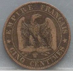 5 Centimes 1854 Frankrijk achterzijde