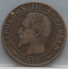 5 Centimes 1855 (W) Frankrijk voorzijde
