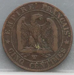 5 Centimes 1855 (W) Frankrijk achterzijde