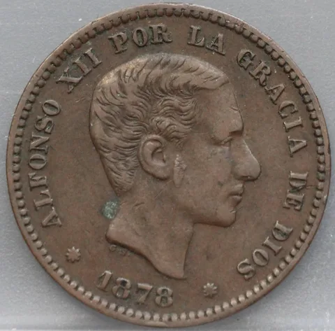 5 Centimos 1878 Spanje — Brons