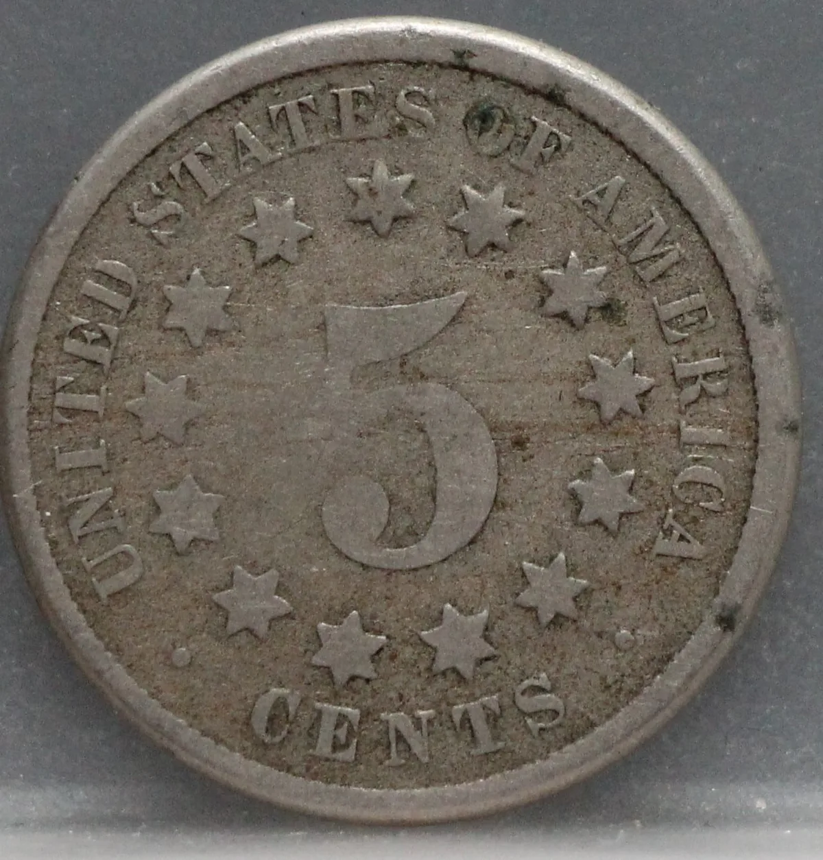 5 Cents 1869 USA – Shield Nickel voorzijde, Cupronikkel