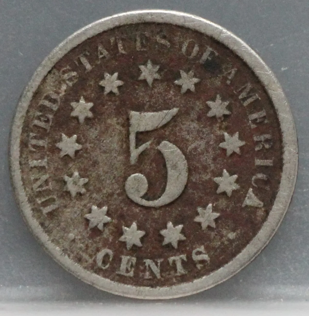 5 Cents 1872 USA – Shield Nickel voorzijde, Verenigde Staten, Cupronikkel