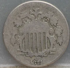 5 cents 1874 USA achterzijde