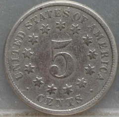 5 Cents 1876 USA — Cupronikkel voorzijde
