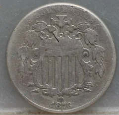5 Cents 1876 USA — Cupronikkel achterzijde
