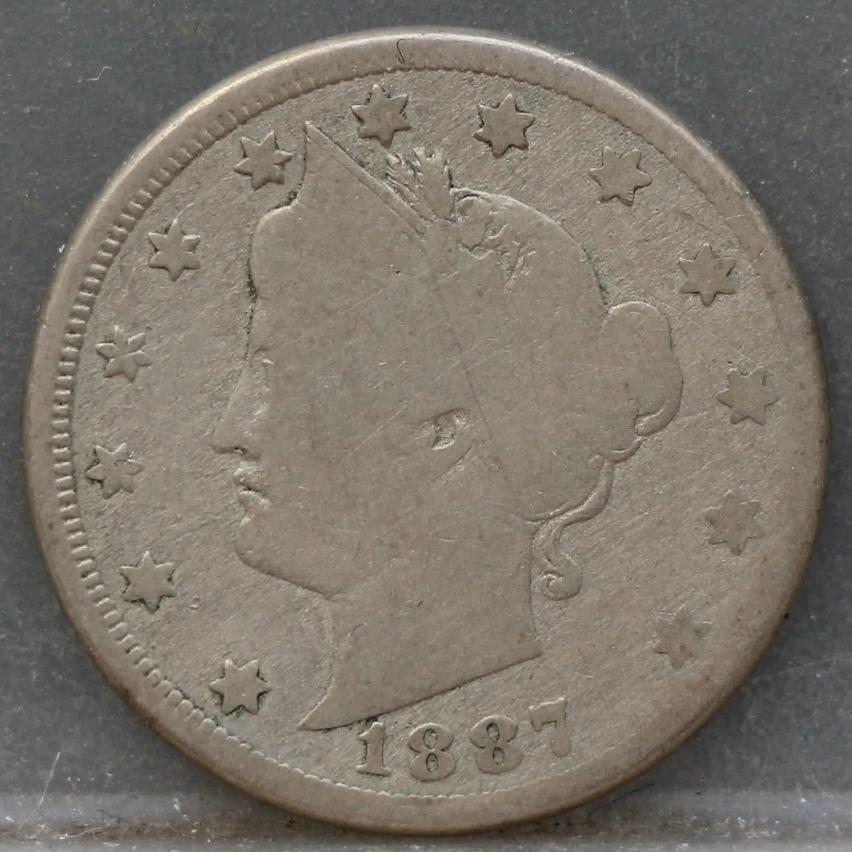 5 cents 1887 USA – Liberty Head voorzijde