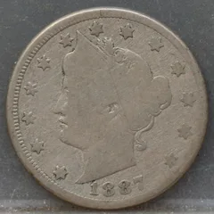 5 cents 1887 USA – Liberty Head voorzijde