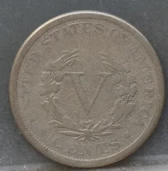 5 cents 1887 USA – Liberty Head achterzijde