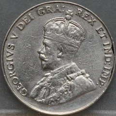 5 Cents 1934 Canada achterzijde, nikkel