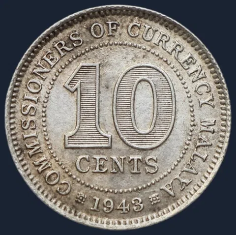 10 Cents 1943 Malaya