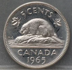 5 Cents 1965 Canada — Nikkel voorzijde