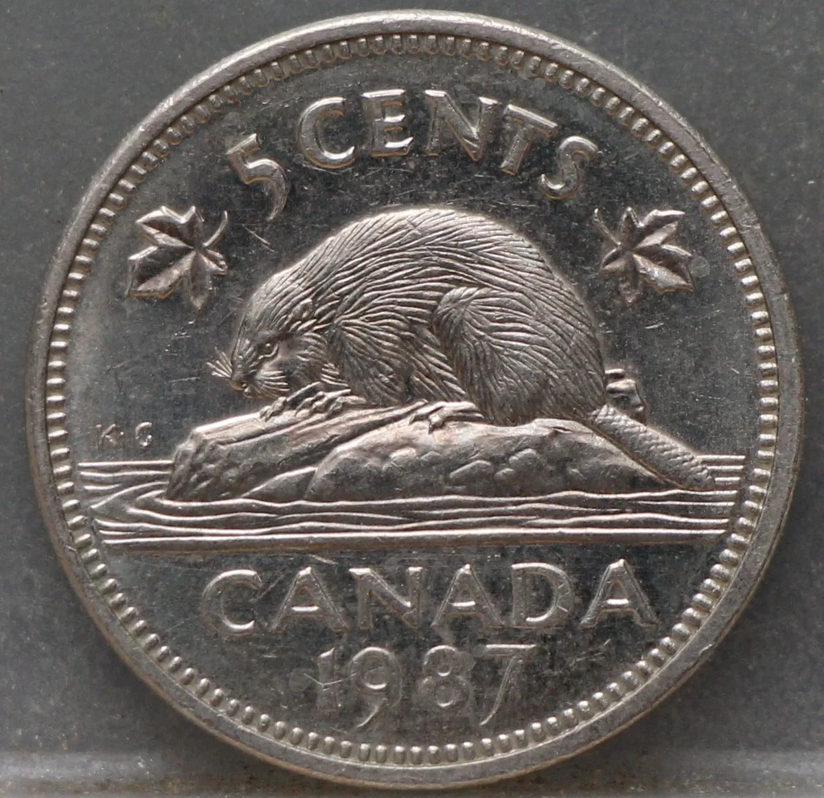 5 Cents 1987 Canada — Nikkel voorzijde