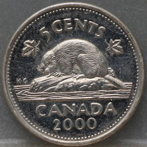 5 Cents 2000 Canada — Staal met Nikkel