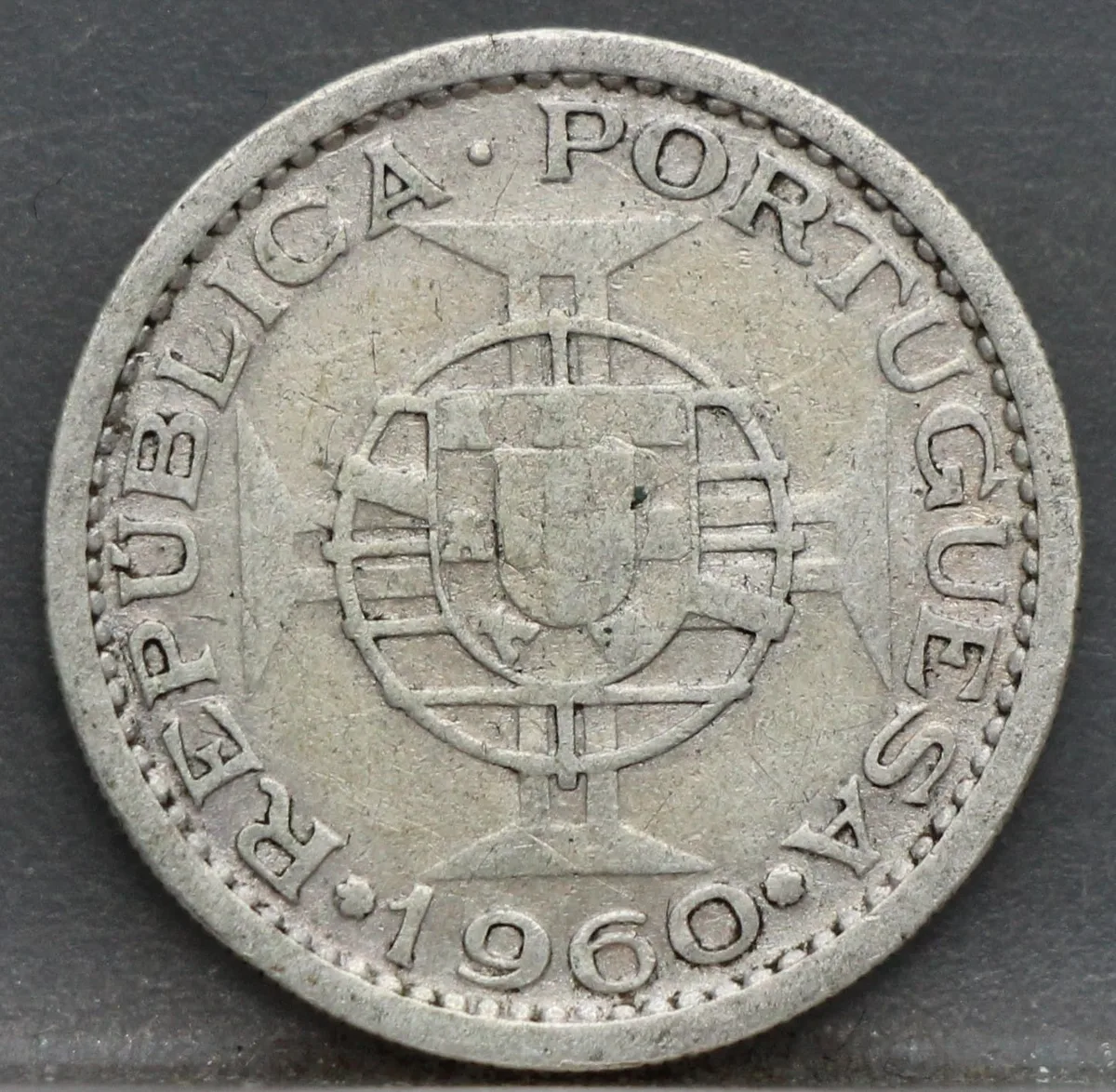 5 Escudos 1960 Mozambique — Zilver voorzijde, Zilver (Ag)