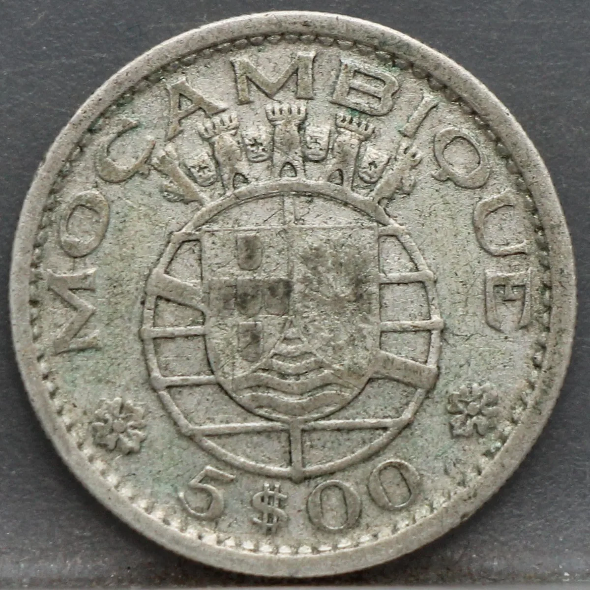 5 Escudos 1960 Mozambique — Zilver voorzijde, Zilver (Ag)