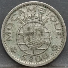5 Escudos 1960 Mozambique — Zilver voorzijde, Zilver (Ag)