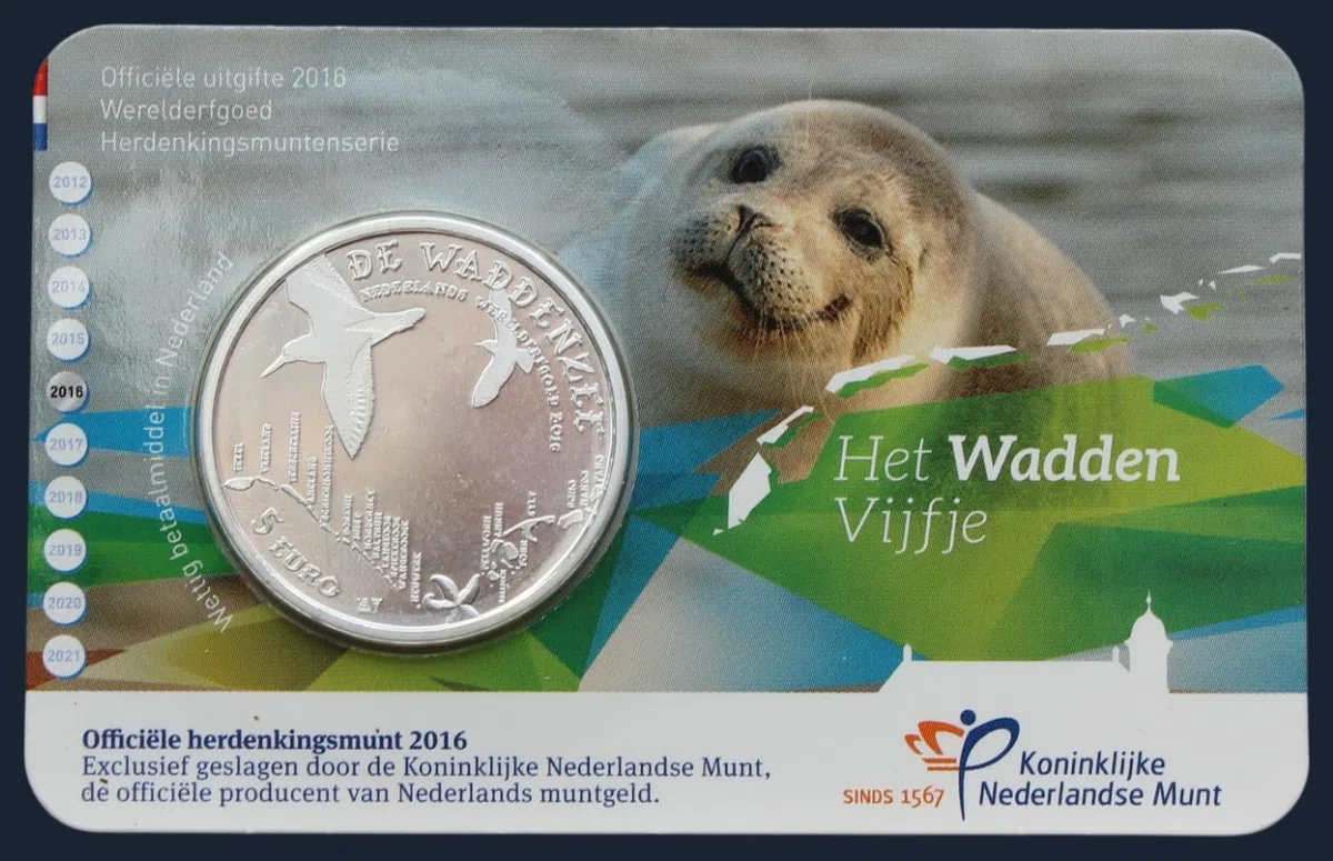 5 Euro 2016 Wadden Vijfe Coincard UNC