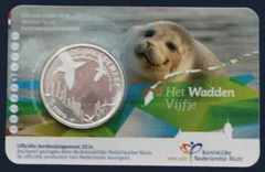 5 Euro 2016 Wadden Vijfje Coincard UNC