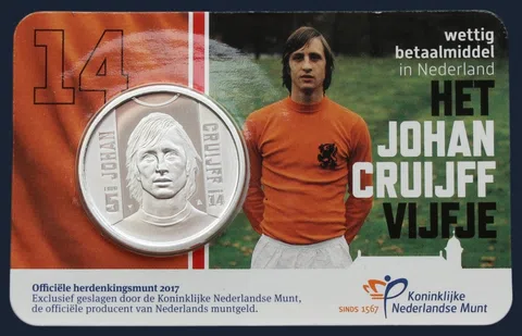 5 euro 2017 Nederland Johan Cruijff coincard UNC