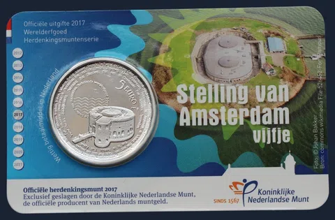 5 euro 2017 Nederland Stelling van Amsterdam coincard