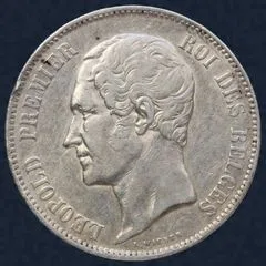 5 francs 1858 België Leopold I