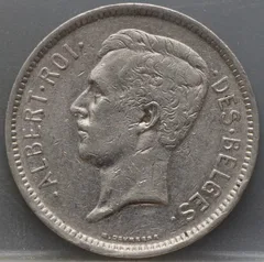 5 Francs 1931 België — Nikkel voorzijde